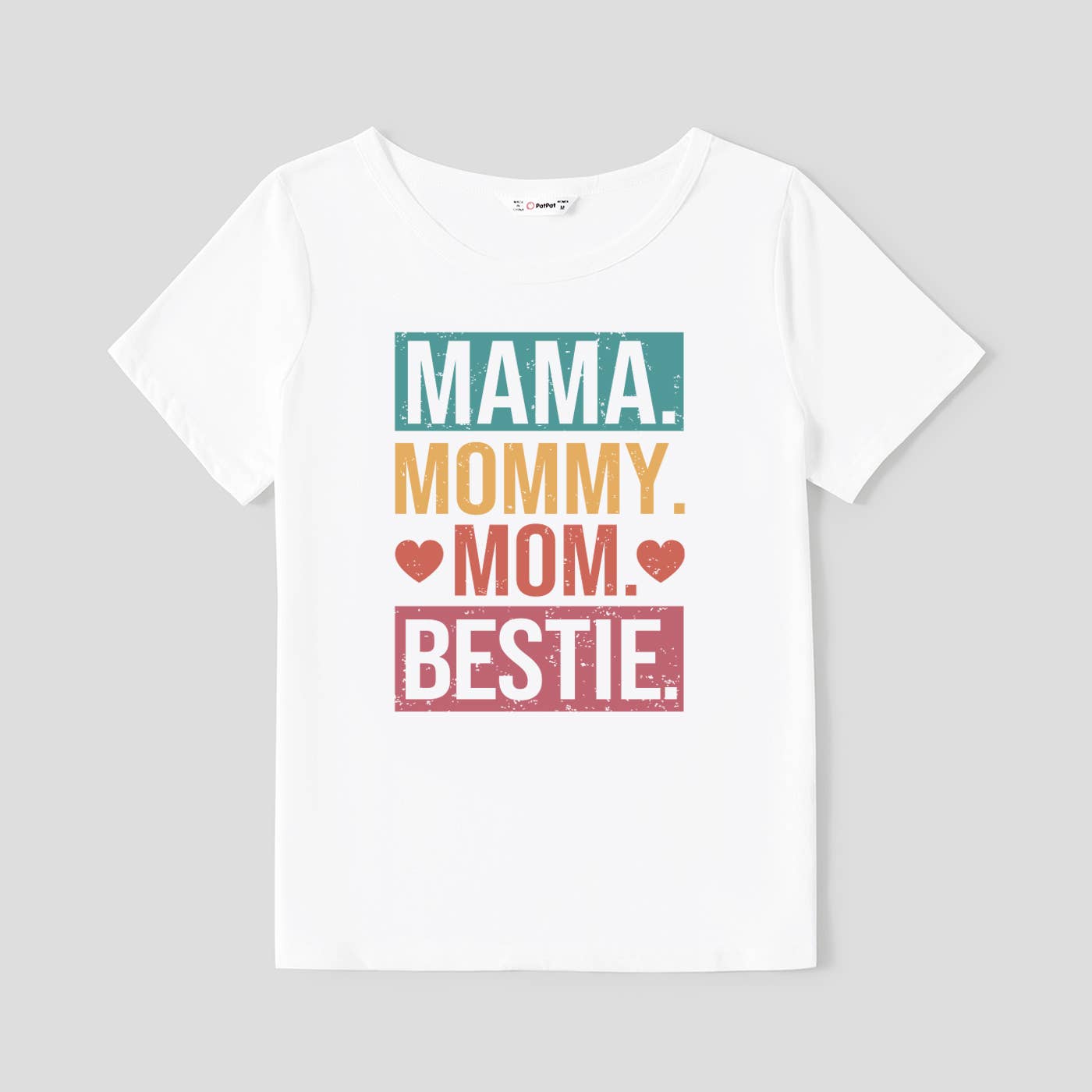 Mother's Day Mommy and Me Colorful Text Design Bestie Tee: White / Baby Girl: 12-18M