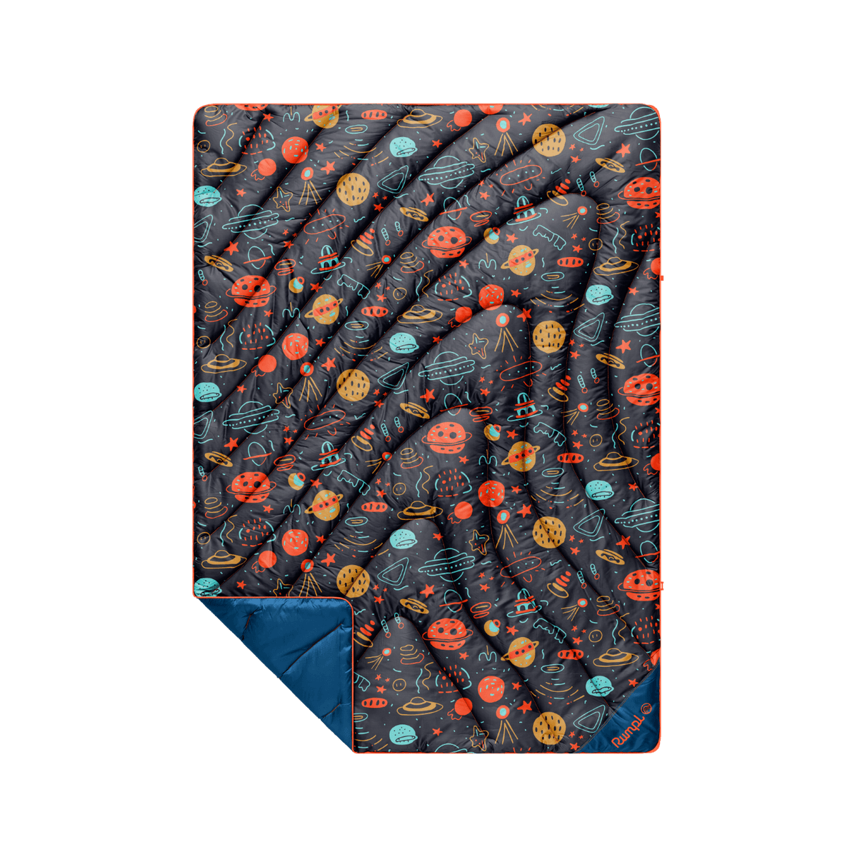 Original Puffy Throw Blanket - Bedtime Space Doodles: Compact Throw