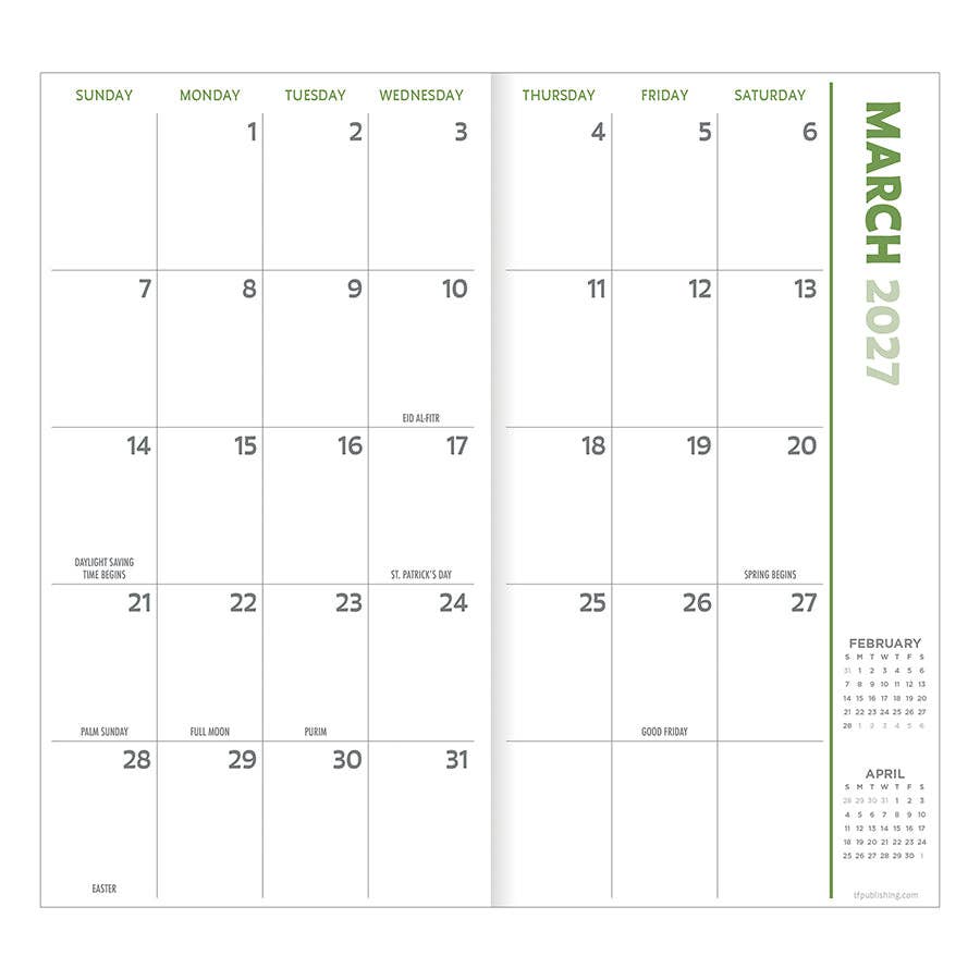 2027-2028 Blue Toile Small Monthly Pocket Planner