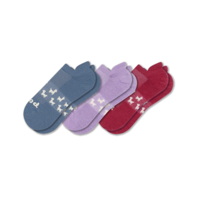 3 Pack - Women's Low Cut Pacas Socks: Cardinal Alpaca & Gray & SOLID/Charcoal / Medium / Large (US: 8.5 - 11.5+)