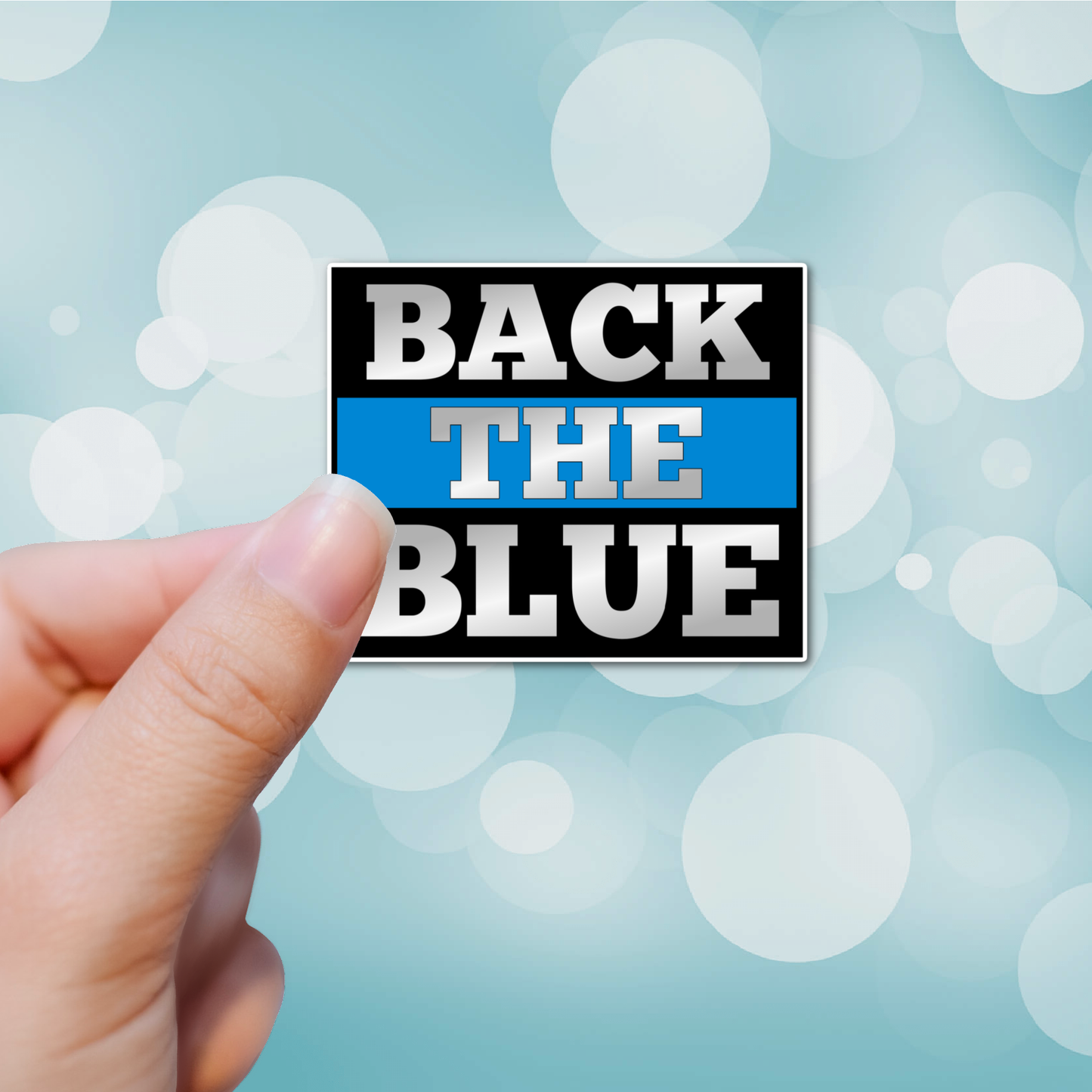 3" Back the Blue Police Cop laminated sticker right