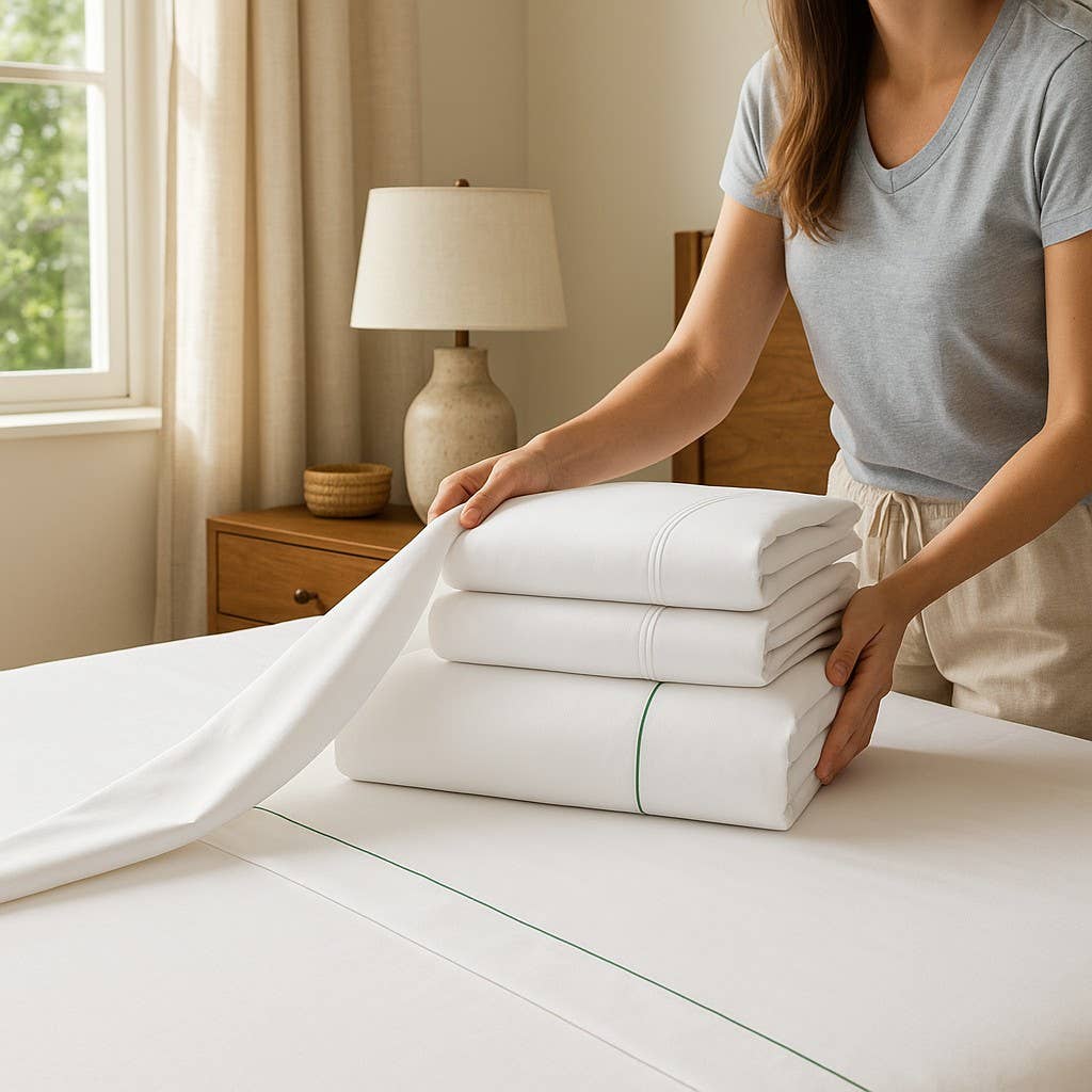 Bed Sheets - 100% Cotton - 300TC - Percale: Queen Set