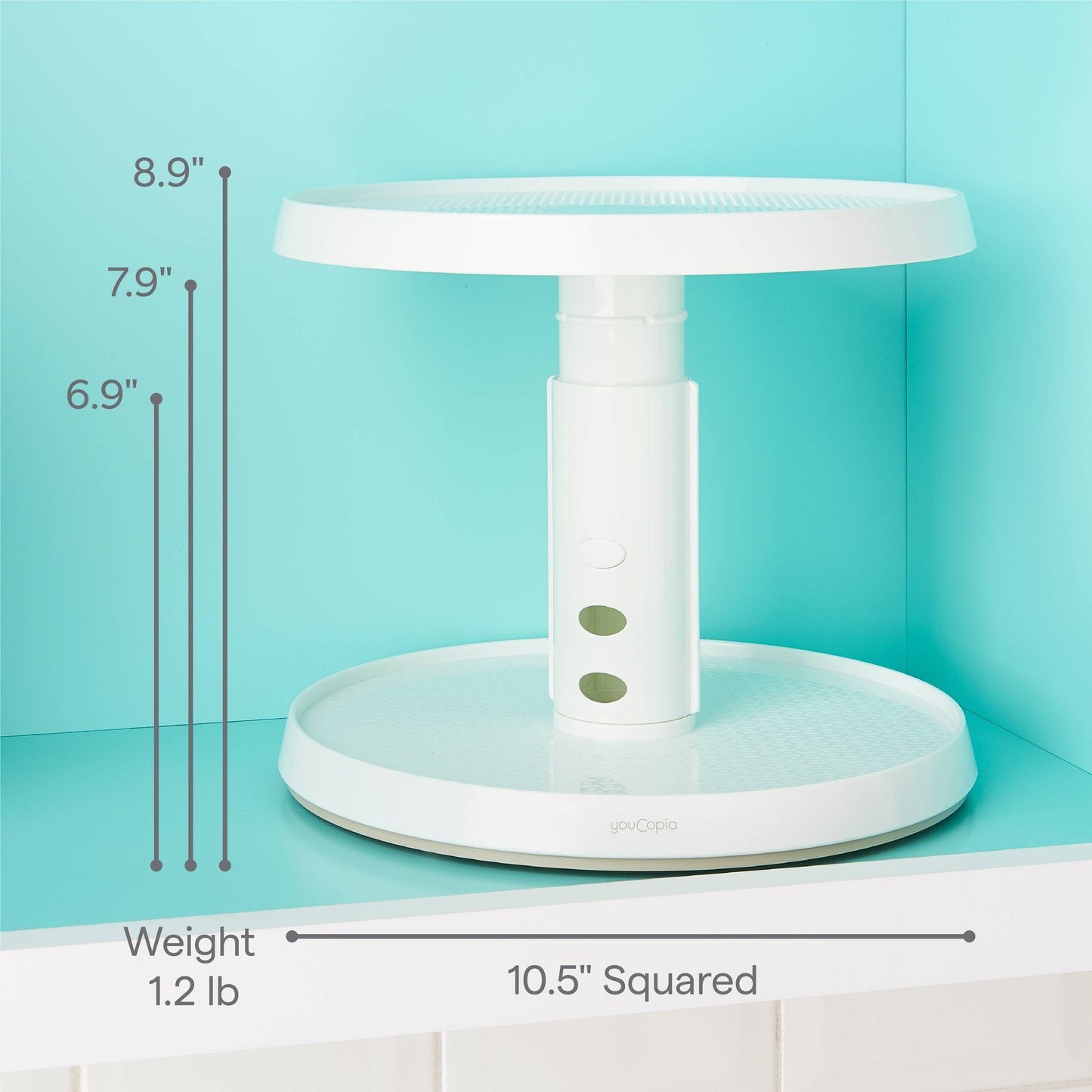 Crazy Susan® Height-Adjustable Cabinet Two-Tier Turntable