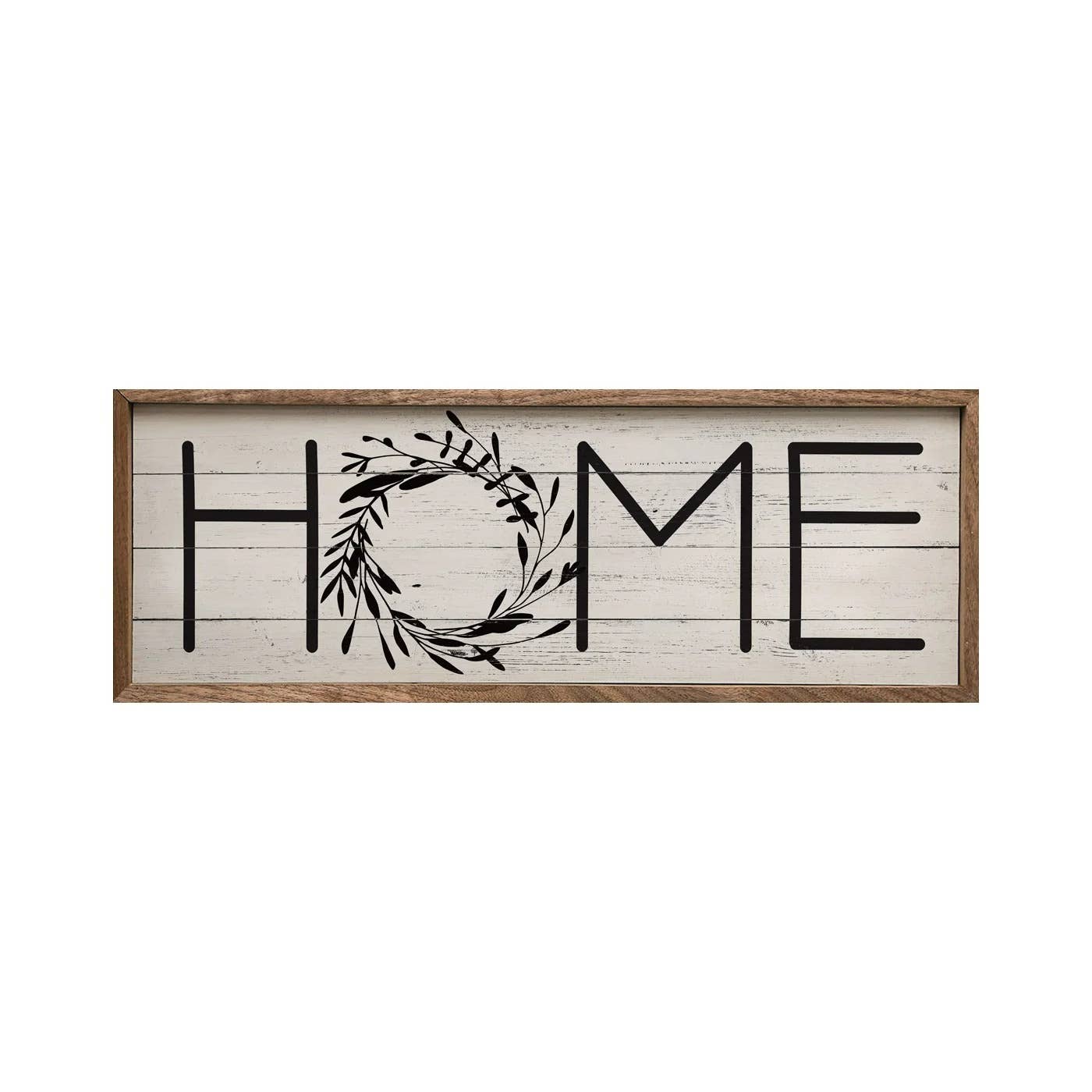 Home Wreath Simple Whitewash: 24 x 8 x 1.5