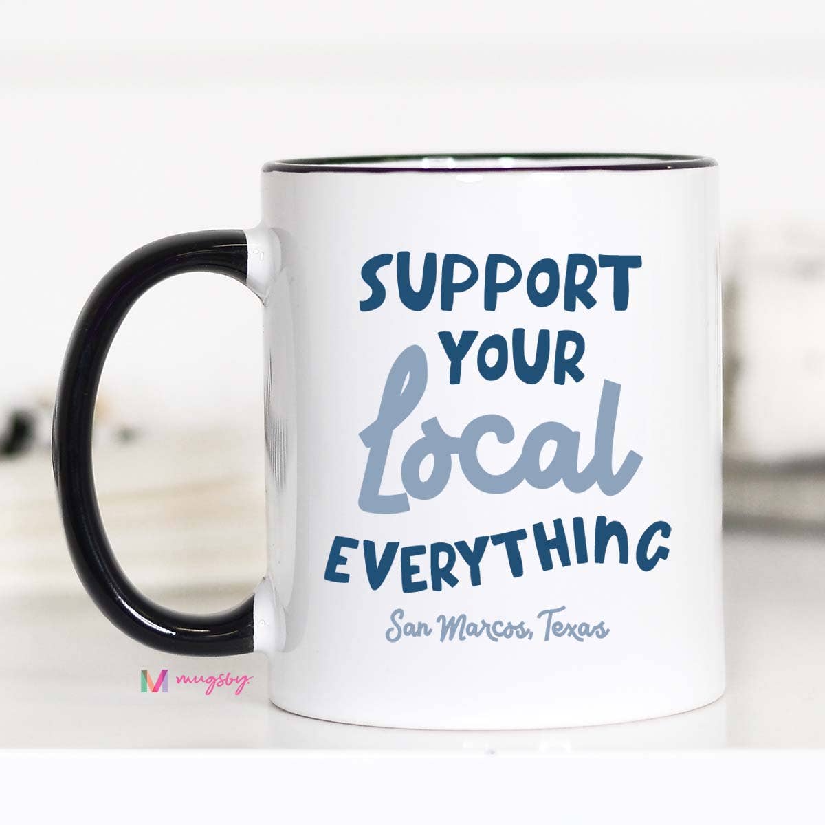 Support Your Local Everything City Mug, Personalized Mug: All White / 11oz