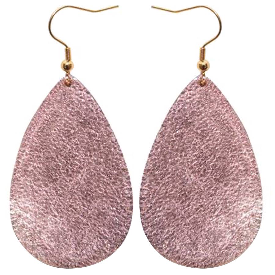 Leather Teardrop Earrings - AMANDA BLU