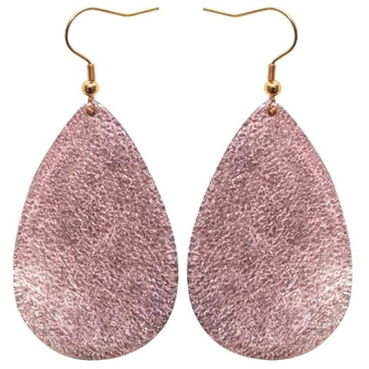 Leather Teardrop Earrings - AMANDA BLU