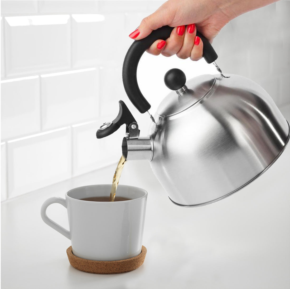 WHISTLING TEA KETTLE 2.5QT WITH REMOVABLE LID