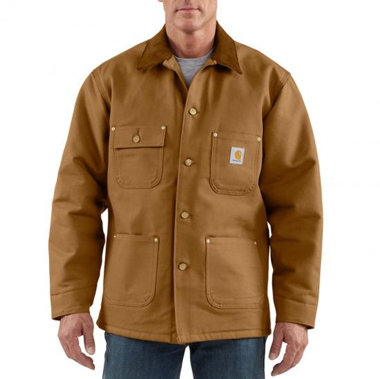 C001-BRN Carhartt Duck Chore Coat Blanket Lined
