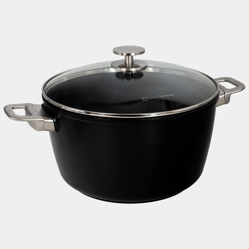CXD Dual Ceramic Layer, Diamond Reinforced Nonstick Stock Pot with Glass Lid - 8L