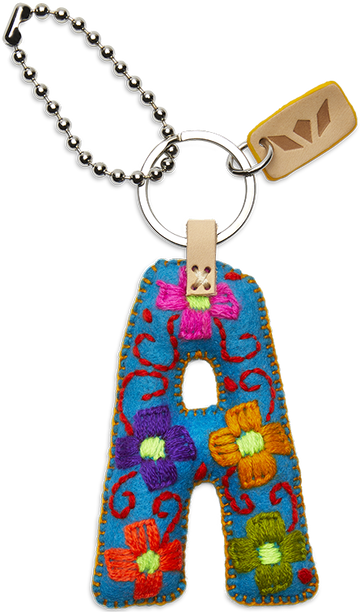 Turquoise Felt Alphabet Charms - "A" - CONSUELA