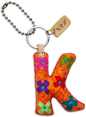 Orange Felt Alphabet Charms - "K" - CONSUELA