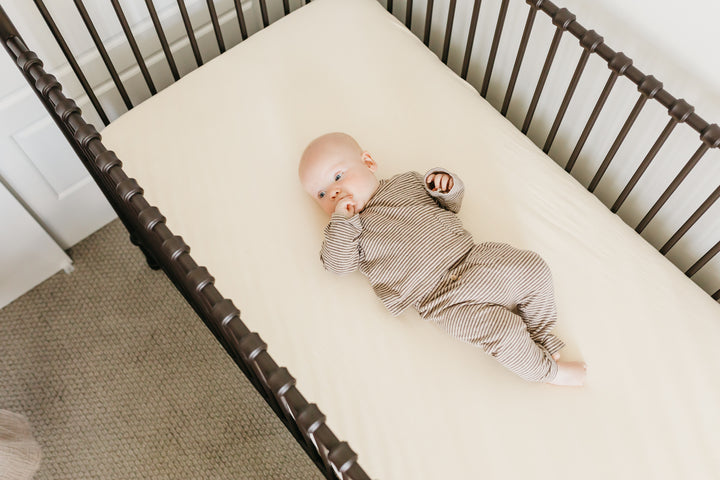 COPPER PEARL FITTED CRIB SHEET