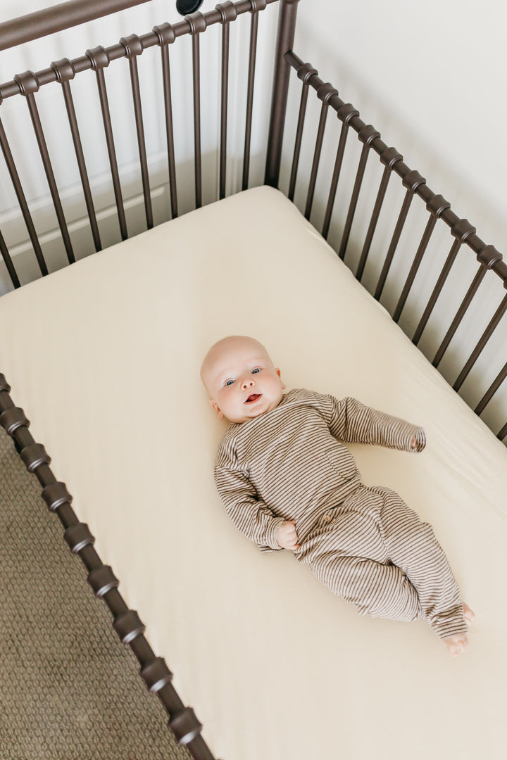 COPPER PEARL FITTED CRIB SHEET