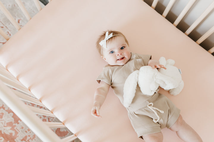 COPPER PEARL FITTED CRIB SHEET