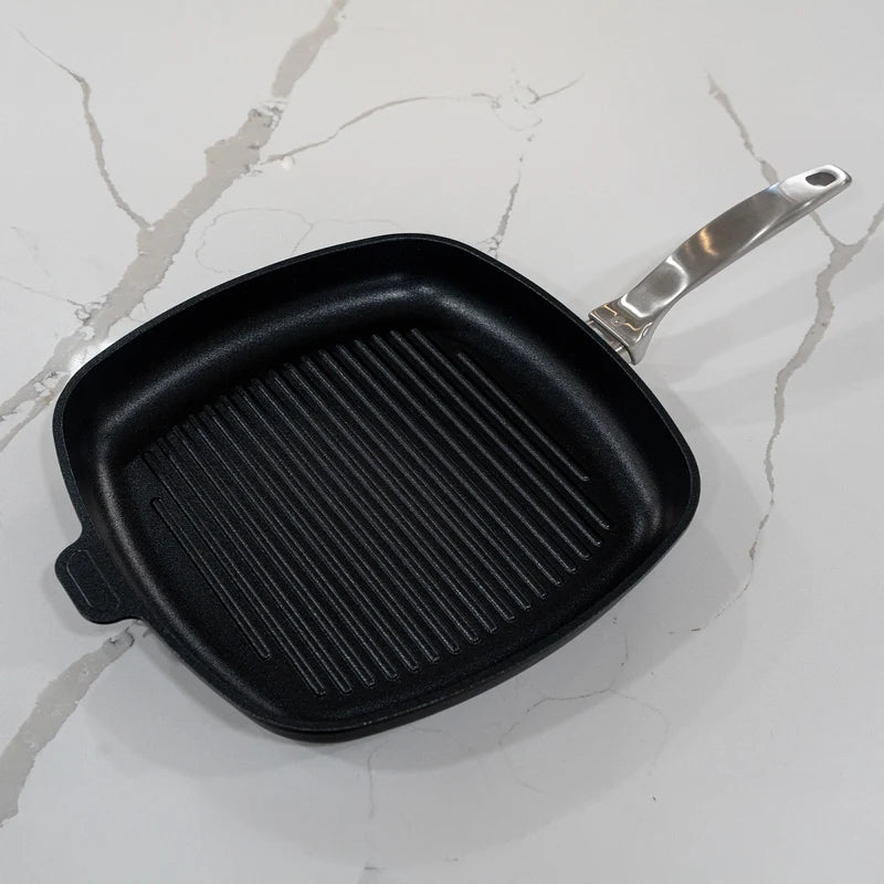 CXD Dual Ceramic Layer, Diamond Reinforced Nonstick Square Grill Pan - 11" x 11"