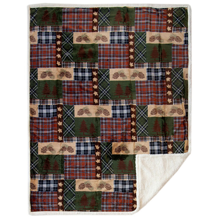 JP925 Carsten's Tree Plaid Plush Throw Banket
