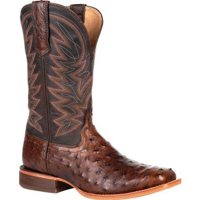 DURANGO® PREMIUM EXOTIC FULL-QUILL ANTIQUED SADDLE WESTERN BOOT