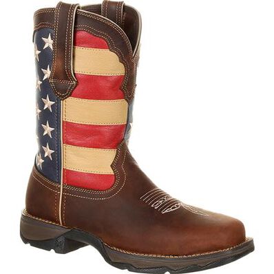 LADY REBEL WORK™ BY DURANGO® STEEL TOE PATRIOTIC FLAG WORK BOOT