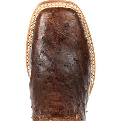 DURANGO® PREMIUM EXOTICS™ WOMEN'S FULL-QUILL OSTRICH ANTIQUED SADDLE WESTERN BOOT