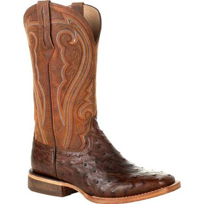 DURANGO® PREMIUM EXOTICS™ WOMEN'S FULL-QUILL OSTRICH ANTIQUED SADDLE WESTERN BOOT