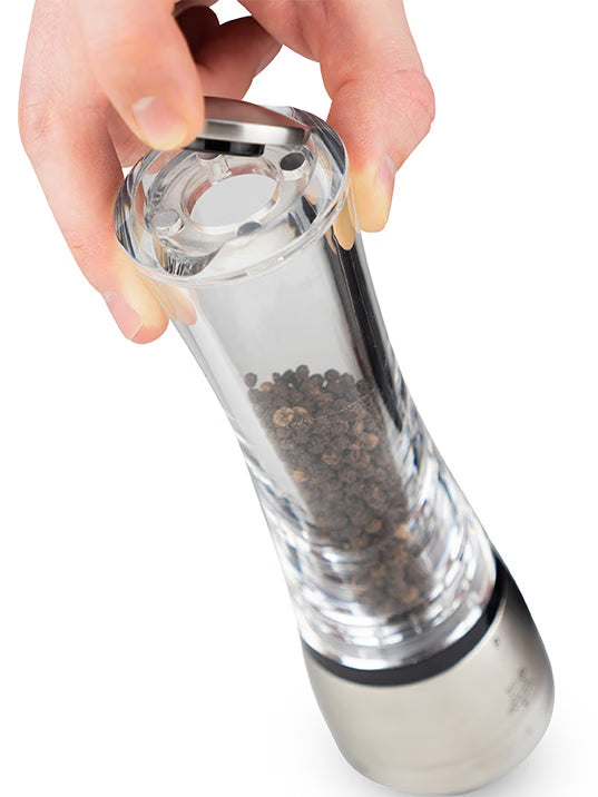 Manual Pepper, acrylic and stainless steel, 16 cm