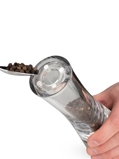 Manual Pepper, acrylic and stainless steel, 16 cm