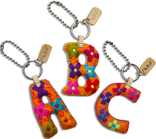 Orange Felt Alphabet Charms - Assorted Letters - CONSUELA