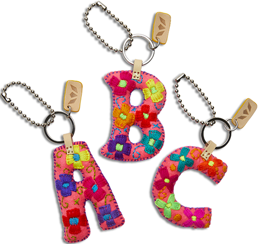 Pink Felt Alphabet Charms - Assorted Letters - CONSUELA