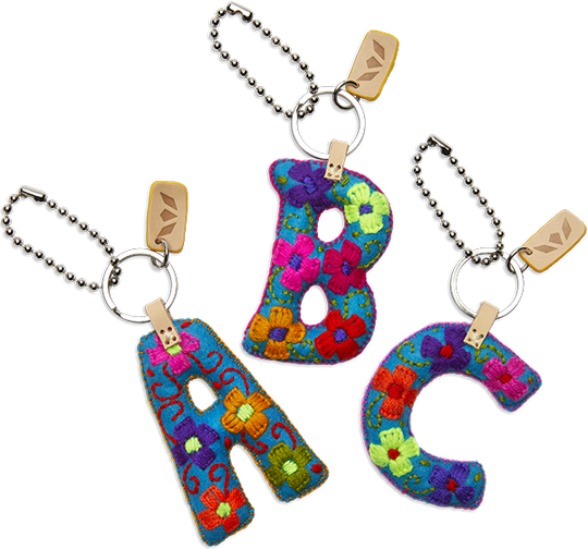 Turquoise Felt Alphabet Charms - Assorted Letters - CONSUELA