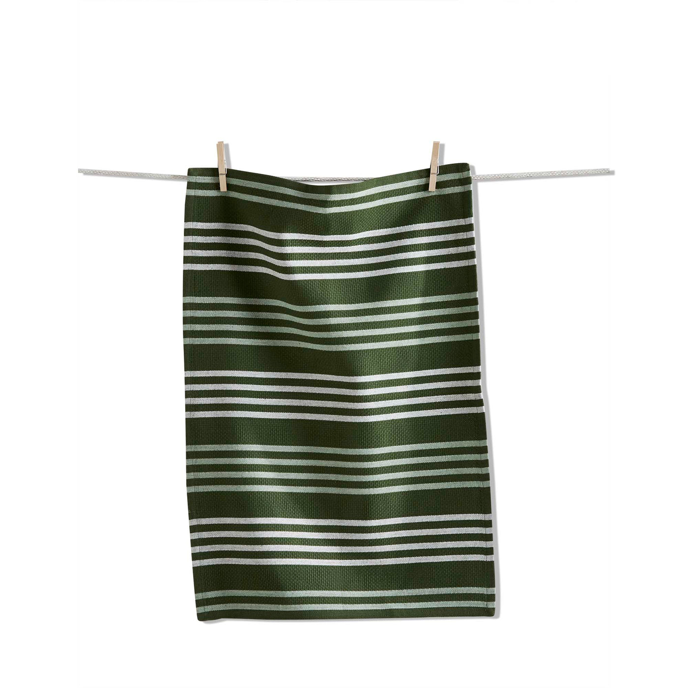 Basket Weave Stripe Dishtowel Green