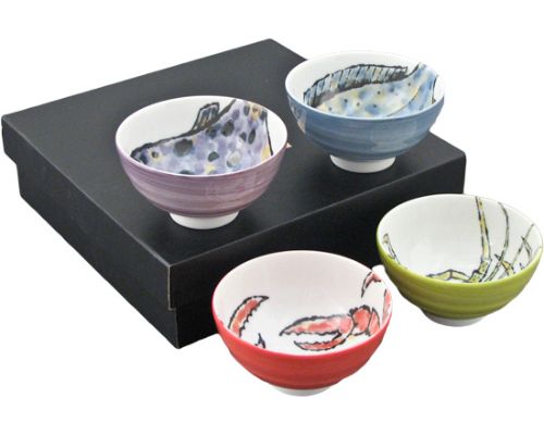 4PC 4.25"D x 2.5"H BOWL SET