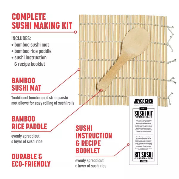 Joyce Chen 2-Piece Sushi Making Kit with Sushi Roller