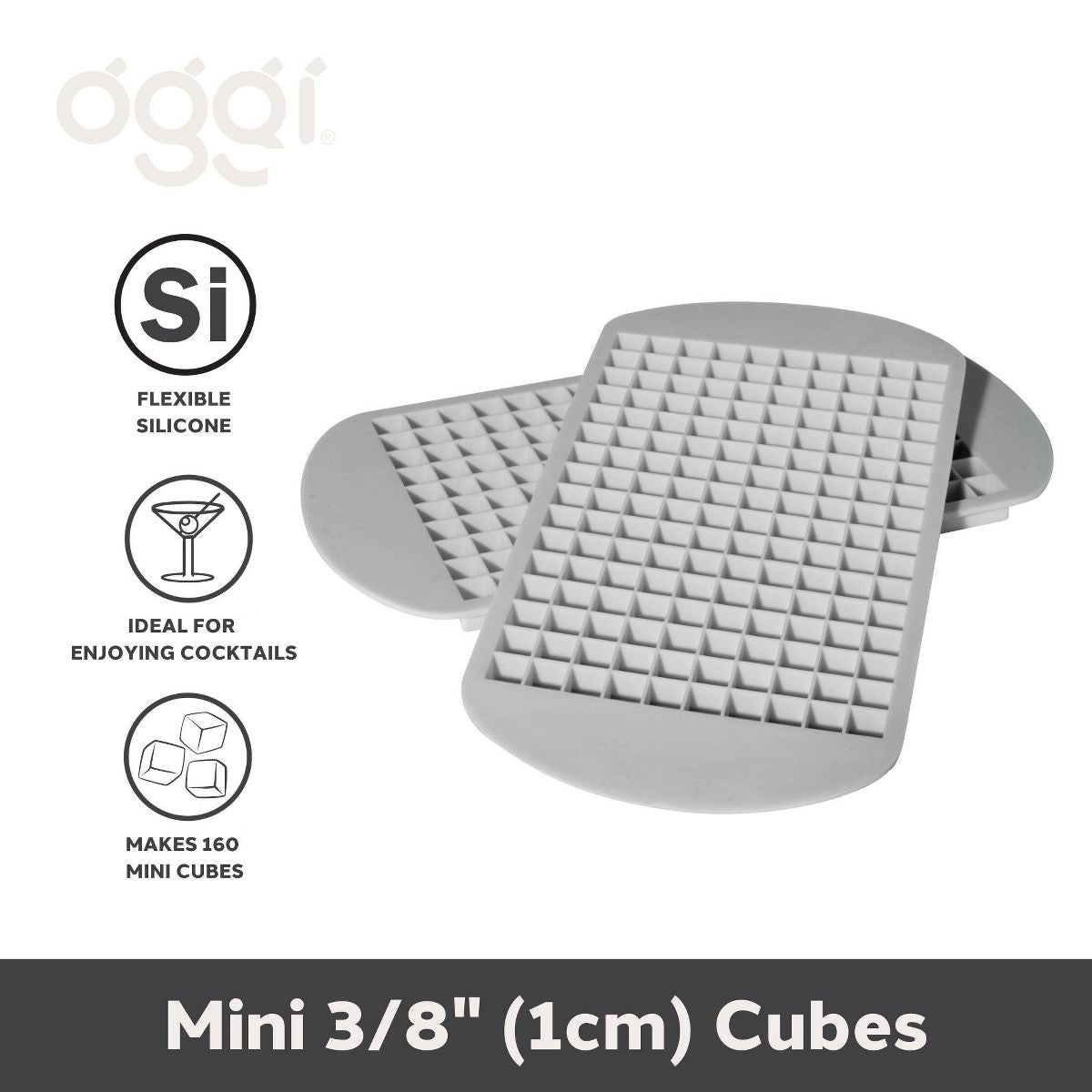 Oggi Set of 2 Crushed Ice Tray Gray