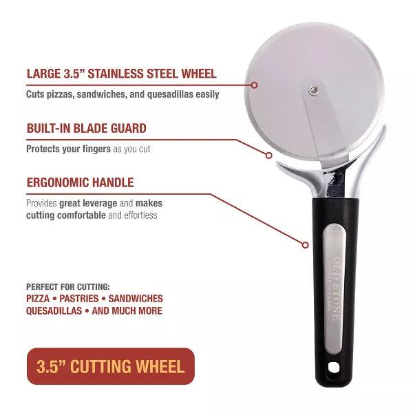 Old Stone Pizza Kitchen Premium Pizza Cutter, 3.5" Cutting Wheel