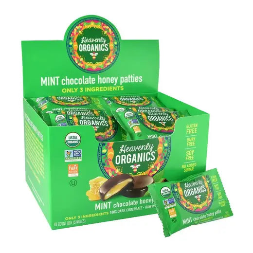 Heavenly Organics Organic Chocolate Mint Honey Patties - Singles
