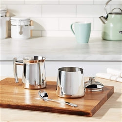 SUGAR BOWL W/SPOON, BRSH FINISH