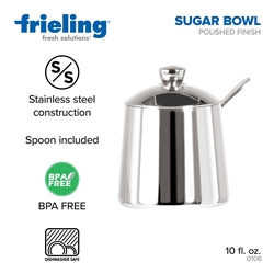 SUGAR BOWL W/SPOON, BRSH FINISH