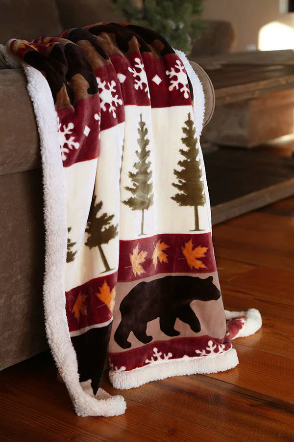 JP518 Carsten's Tall Pine Plush Throw Blanket