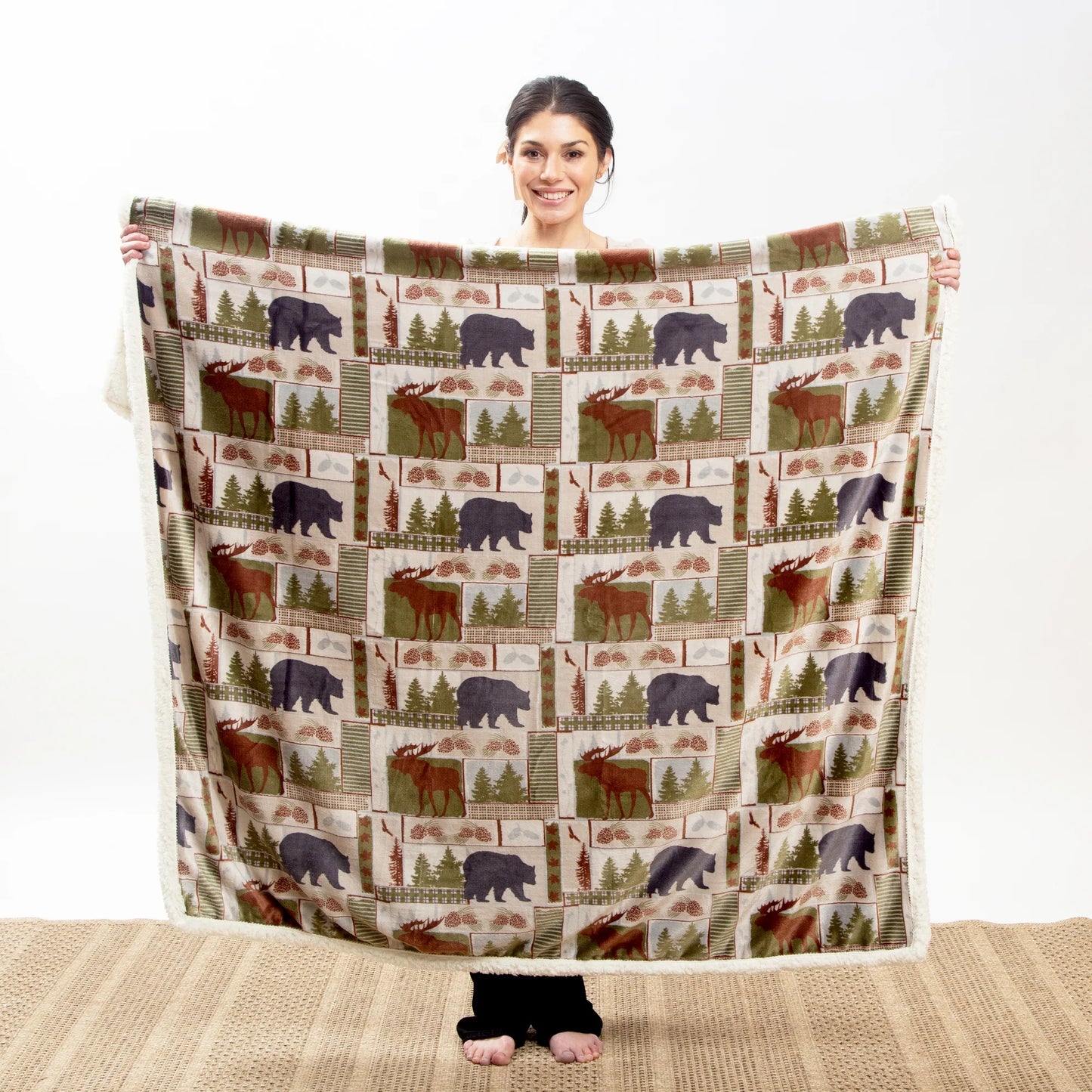 JP814 Carsten's Vintage Lodge Plush Throw Blanket