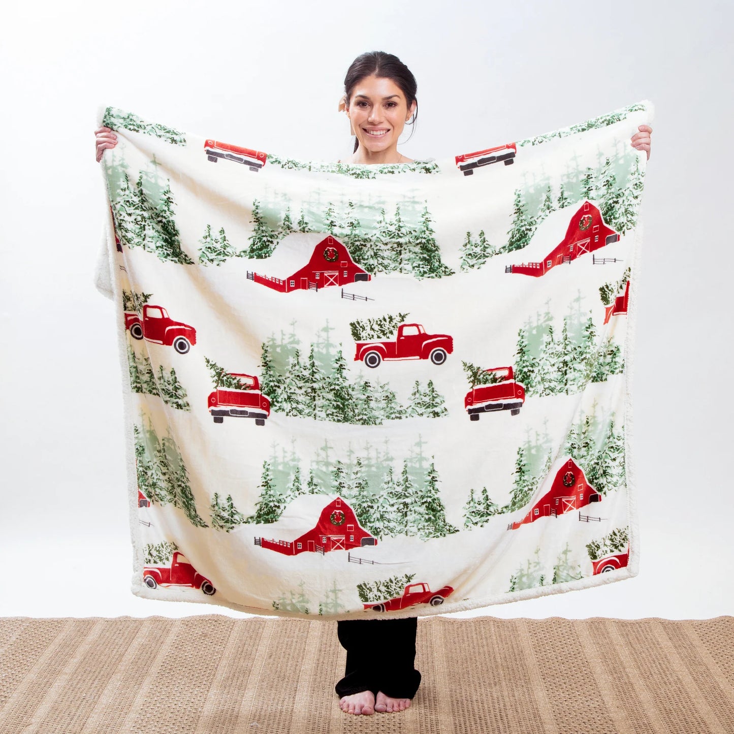 JP929 Carsten's Barn and Truck Plush Throw Blanket