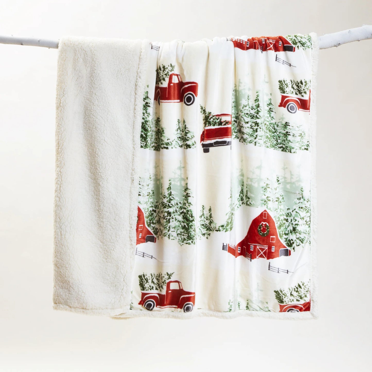 JP929 Carsten's Barn and Truck Plush Throw Blanket