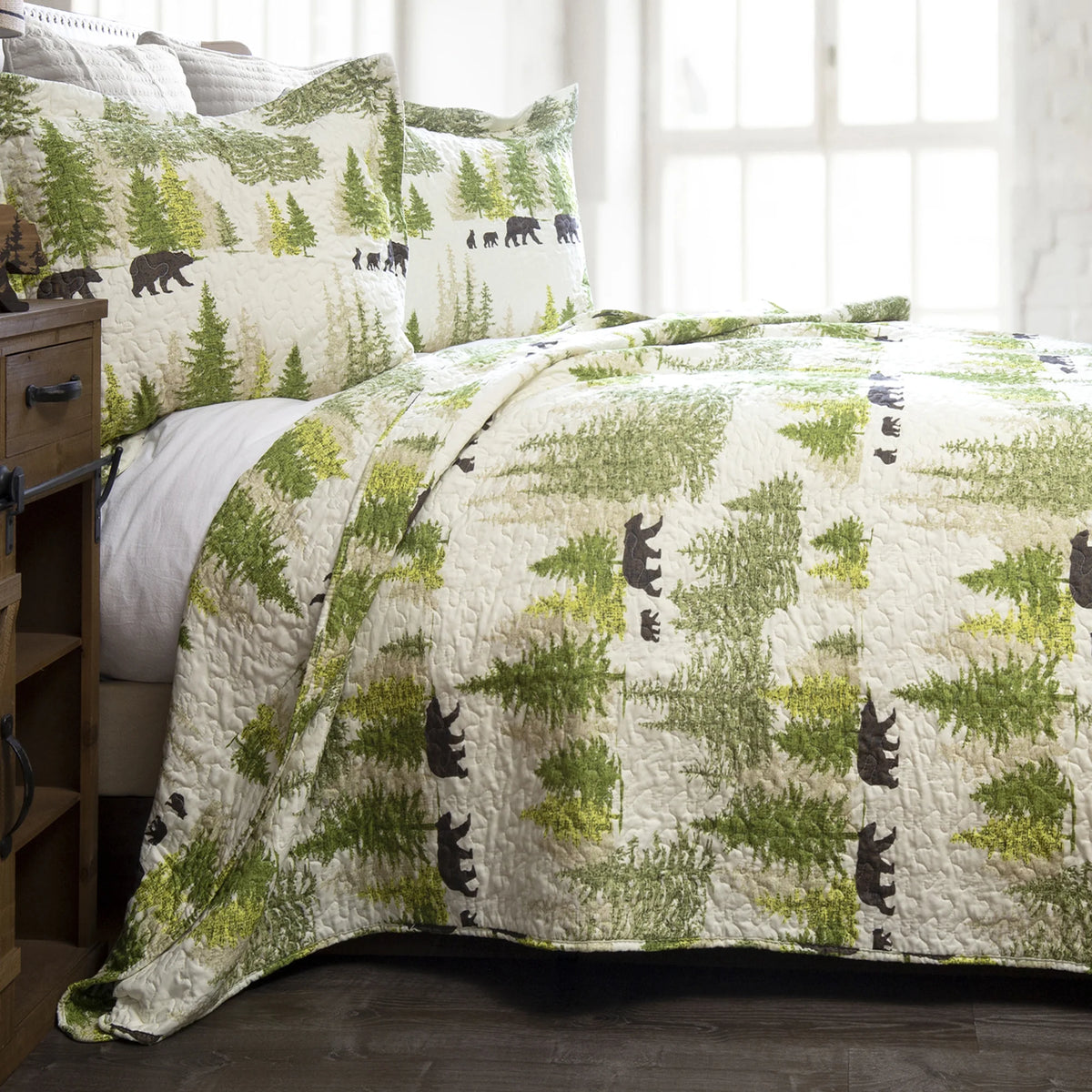 JQ439 Carsten's Pine Wilderness Quilt King Bed Set