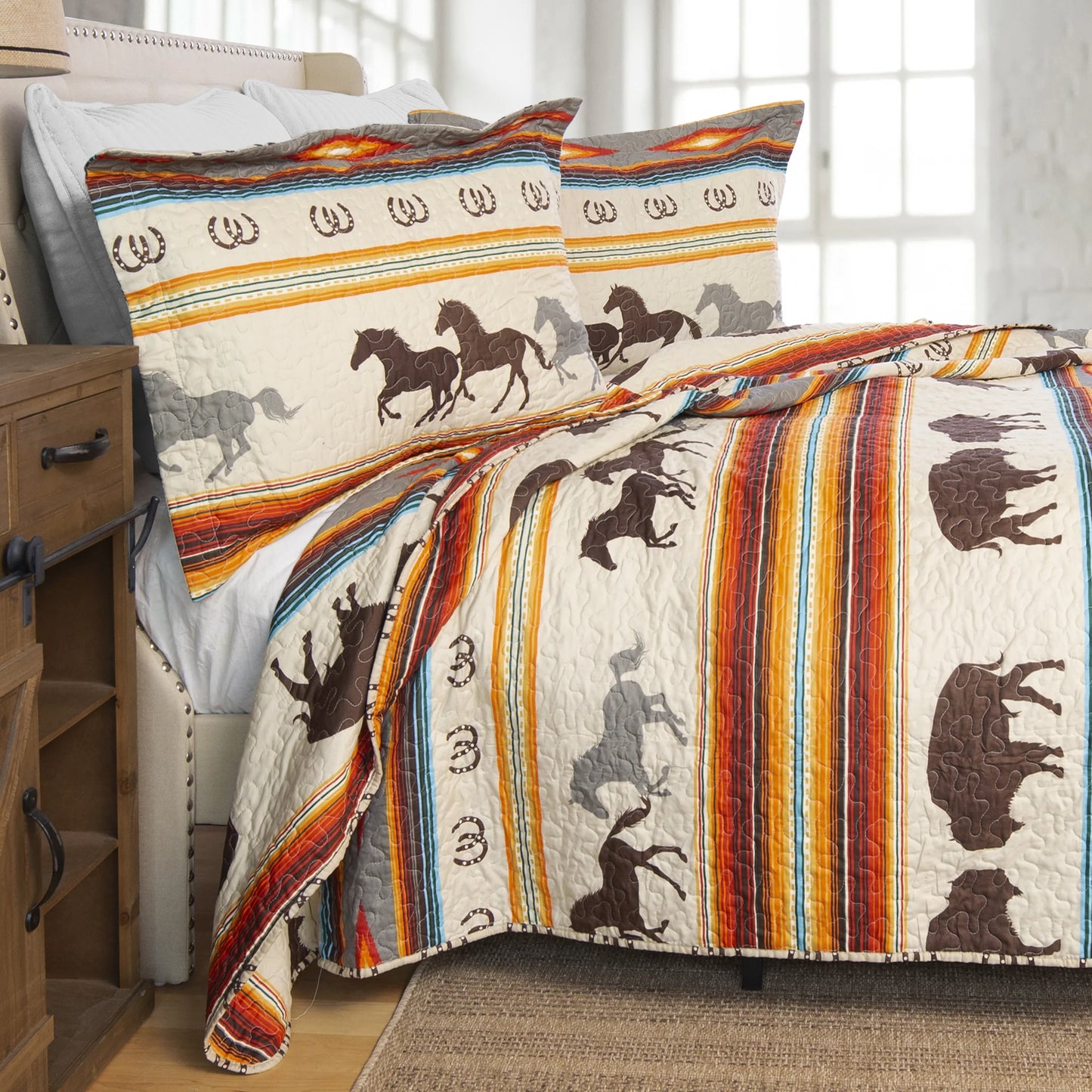 JW290 Carsten's Wrangler Western Stripe Quilt King Set
