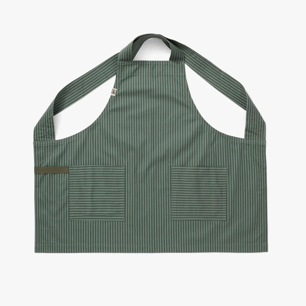 Kale Green Stripe Smock Apron