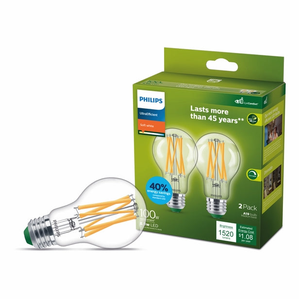 LED Bulb A19 100W - Soft White 2pk