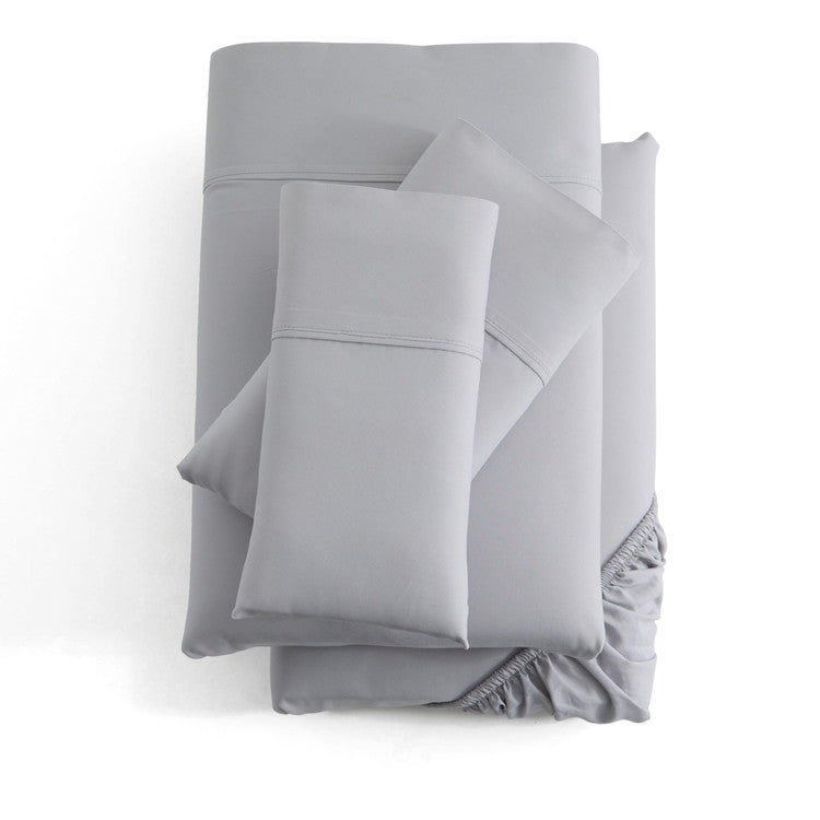 WOVEN MICROFIBER SHEET SET, QUEEN, ASH