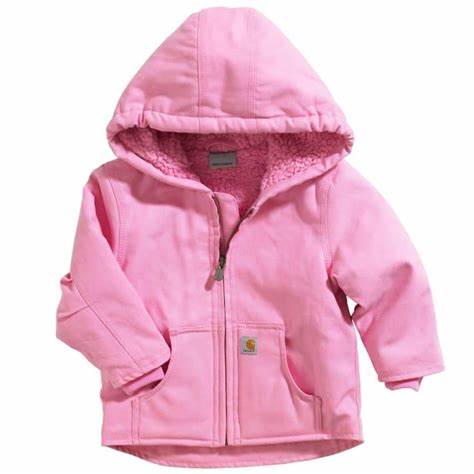 Carhartt Girls Light Pink Canvas Hooded Jacket
