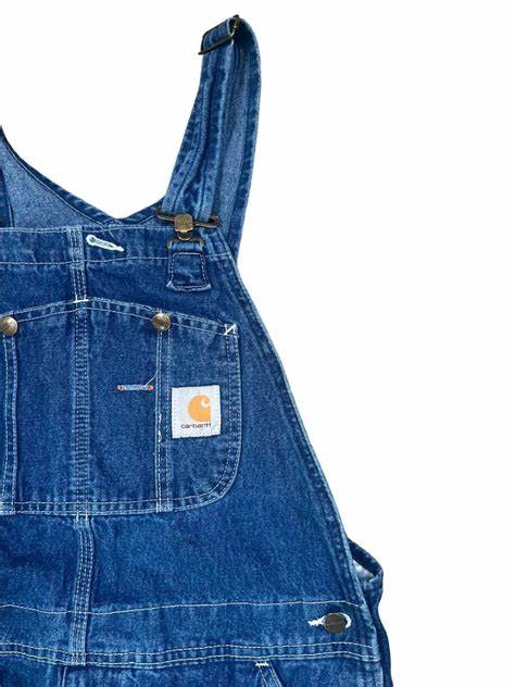 R07-DST Carhartt Washed Denim Bib Overalls