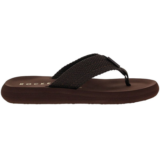 WOMENS SUNSET WEBBING TRIBAL BROWN FLIPFLOPS